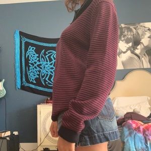 Quarter zip striped sweater